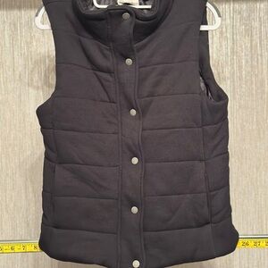 Like New Black Zip & Button Vest